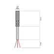 Hőmérséklet érzékelő, típus Pt1000 -50 - 200 °C, vezetékhossz: 2 m rugalmas hőálló PTFE-kábel