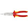 Knipex Szigetelt szerelofogó, krimpelo funkció, kétk.nyél 200 mm, csupaszítás 0,75-2,5 mm2, kábelvágás 15 mm 0,5-2,5 mm2 érvéghüvelyhez