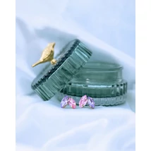 Frézia — Lila-Rózsaszín Fülbevaló