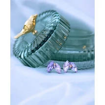 Frézia- Lila Fülbevaló