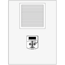 Frekvenciaváltó fém kapcsoló szekrénybe építve IP66, 400 x 300 x 200 mm ( 230V/2,2kW-ig, 400 V/4kW-ig), előlapra szerelt kijelzővel, kapcsolók nélkül
