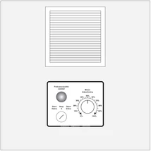 Frekvenciaváltó fém kapcsoló szekrénybe építve IP66,   400 x 400 x 250 mm ( 230V/4kW-ig, 400 V/7,5kW-ig), előlapra szerelt kapcsolókkal, visszajelző lámpákkal és potenciométerrel