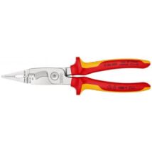 Knipex Szigetelt szerelofogó, krimpelo funkció, kétk.nyél 200 mm, csupaszítás 0,75-2,5 mm2, kábelvágás 15 mm 0,5-2,5 mm2 érvéghüvelyhez