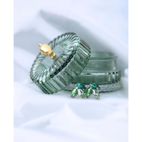 Peónia — Zöld Fülbevaló