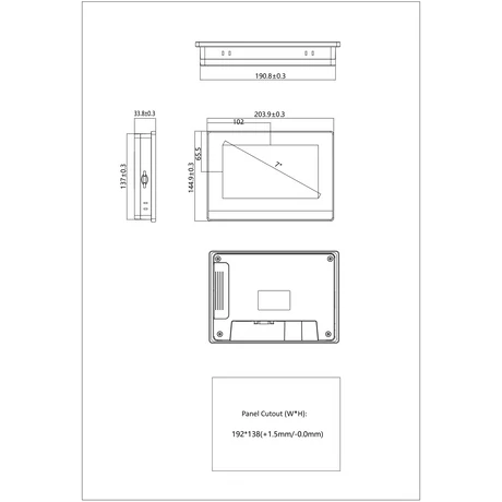 Rievtech RTS7070WE HMI 7" univerzális kijelző