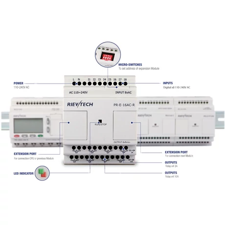 Rievtech PR-E-16AC-R AC bővítő modul