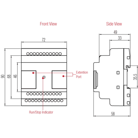 Analoges Ausgangsmodul Rievtech PR-E-AQ-VI (0-10 V / 0-20 mA)