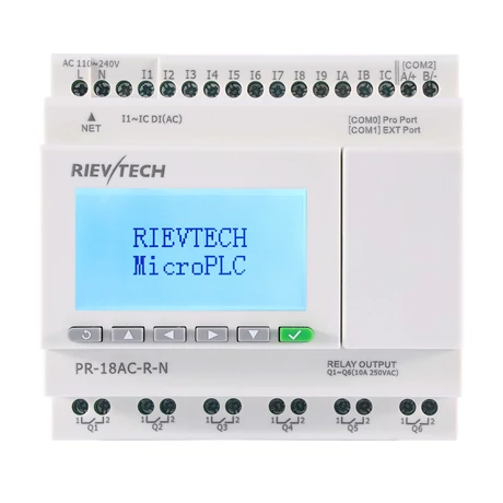 Rievtech PR-18AC-R-N Ethernet PLC webszerverrel és beépített MQTT-vel