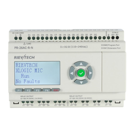 Rievtech PR-26AC-R-N Ethernet PLC webszerverrel és beépített MQTT-vel
