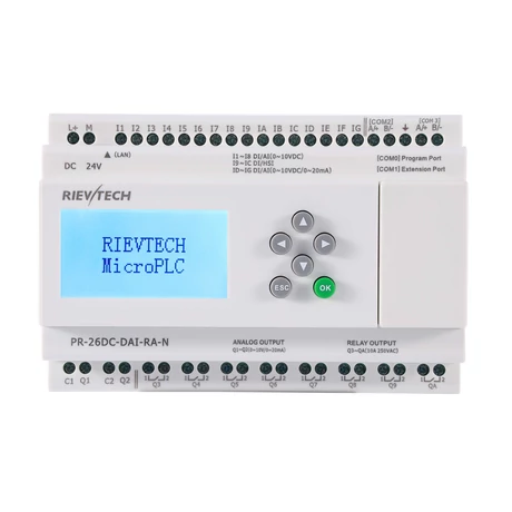 Rievtech PR-26DC-DAI-RA-N Ethernet PLC webszerverrel és beépített MQTT-vel
