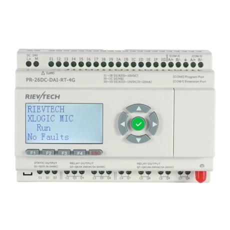 Rievtech PR-26DC-DAI-RT-4G 4G PLC webszerverrel és beépített MQTT-vel