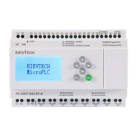Rievtech PR-26DC-DAI-RT-N Ethernet PLC webszerverrel és beépített MQTT-vel
