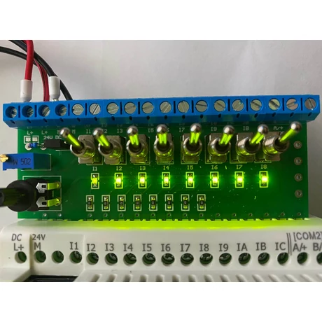 Rievtech I/O teszter sorkapocs kivezetéssel, ledekkel