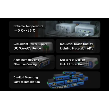 USR-ISG1008  Ipari 8 portos gigabit Ethernet switch